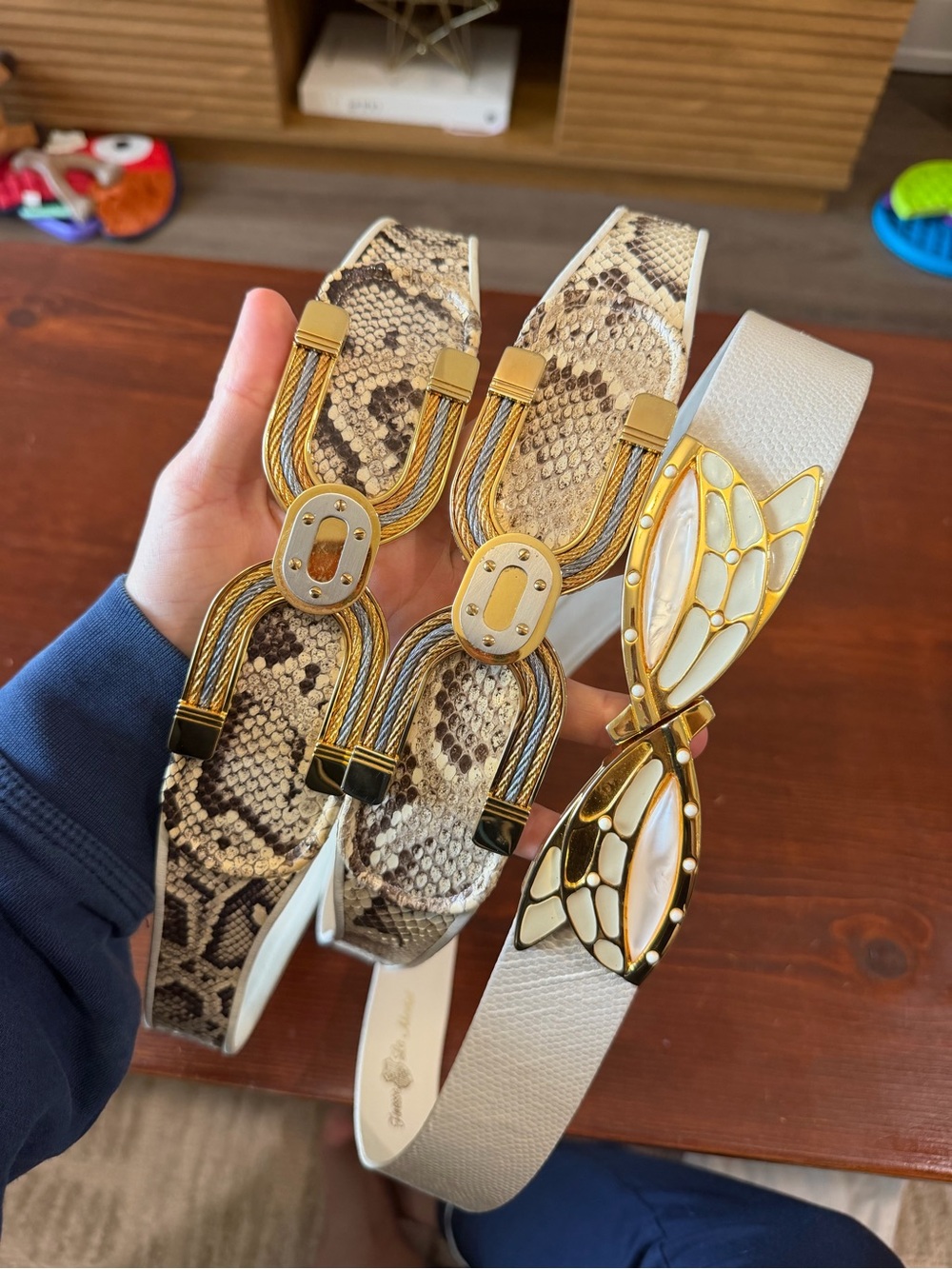 Bundle of 3 damaged finesse la model belts
